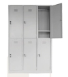 6 compartment steel locker with 1 hanging rod and 1 fixed shelf each Steel cabinet