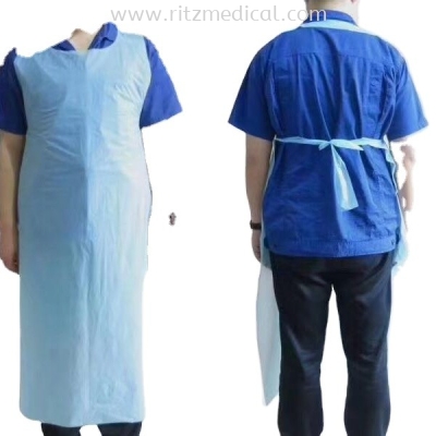 Disposable CPE Apron, Sleeveless  CPE 30 GSM  