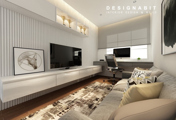 Living Hall 3D Design Drawing Refer From Perak Contractor