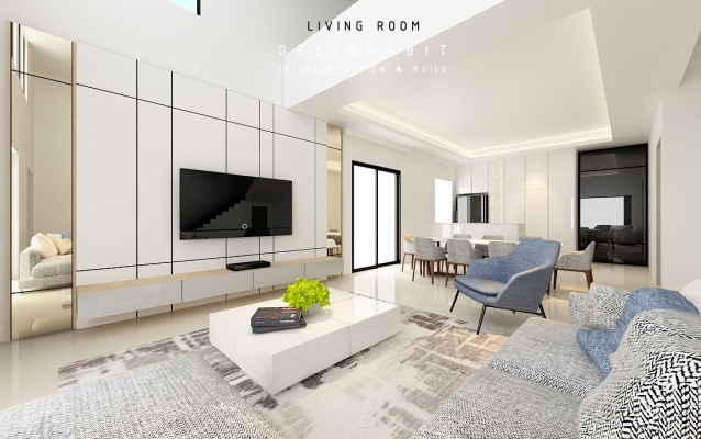 Living Hall 3D Design Drawing Refer From Perak Contractor