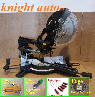 FreeGifts- Yato 255mm YT82173 / YT82173BS1800W Sliding Mitre Saw with Laser Guide ID31752  