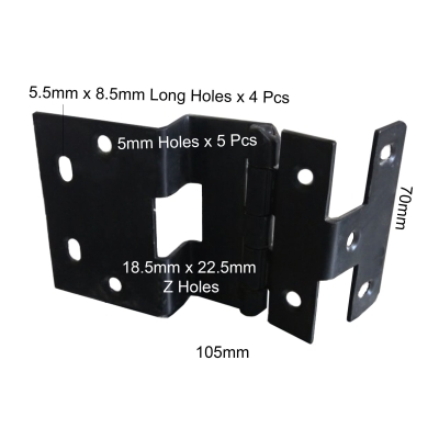 2" Black Hinge