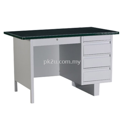 G2-MPD-3-LT-GN - 4' SINGLE PEDESTAL DESK (BLACK LINOLEUM TOP)