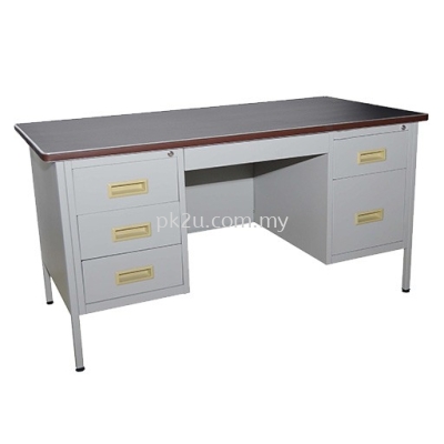 G1-MPD-2-LT - 5' DOUBLE PEDESTAL DESK (BLACK LINOLEUM TOP)