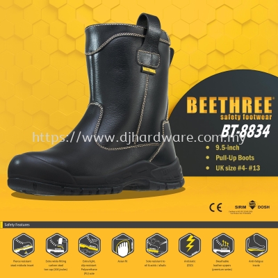 BEETHREE SAFETY FOOTWEAR BT 8834 FULL UP BOOTS B3-BT8834 (BT)