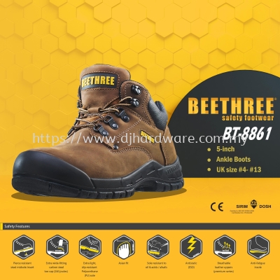 BEETHREE SAFETY FOOTWEAR BT 8861 ANKLE BOOTS B3-BT8861 (BT)