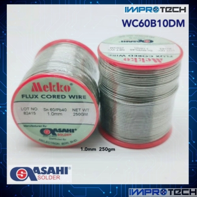 Mekko (ASAHI) [WC60B10DM] Flux Cored Wire Solder Lead 1.0mm 250 gram