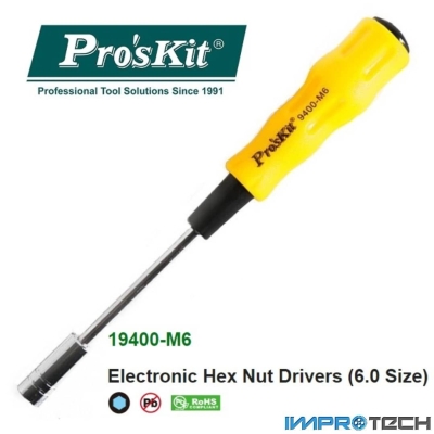 PRO'SKIT [19400-M6] Electronic Hex Nut Drivers (6.0 Size)