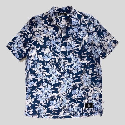 Floral Short Sleeve Men Shirt Casual Button Up