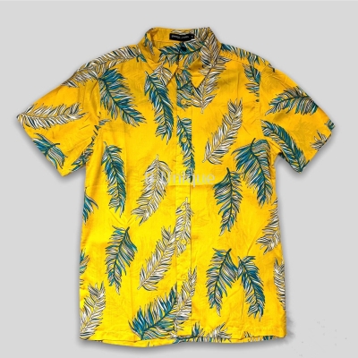 Floral Short Sleeve Men Shirt Casual Button Up