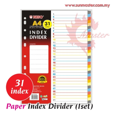 31 Tabs Colour Paper Index (1 set)