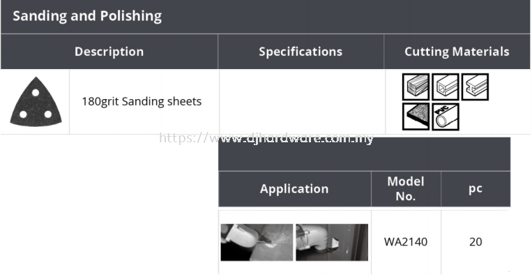 WORX SANDING AND POLISHING 180GRIT SANDING SHEETS WA2140 (WO)