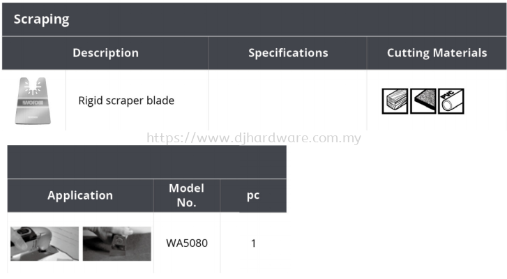 WORX SCRAPING RIGID SCRAPER BLADE WA5080 (WO)