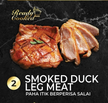 READY COOKED SMOKED DUCK LEG MEAT