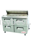 4 HALF DOOR DRAWER SALAD PREPARE TABLE CHILLER Worktop Chiller Tescool Commercial Refrigerator