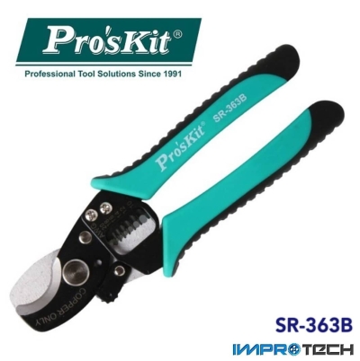 PRO'SKIT [SR-363B] 2 in 1 Round Cable Cutter &Stripper (168mm)