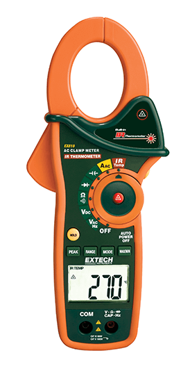 extech ex810 : 1000a ac clamp meter with ir thermometer