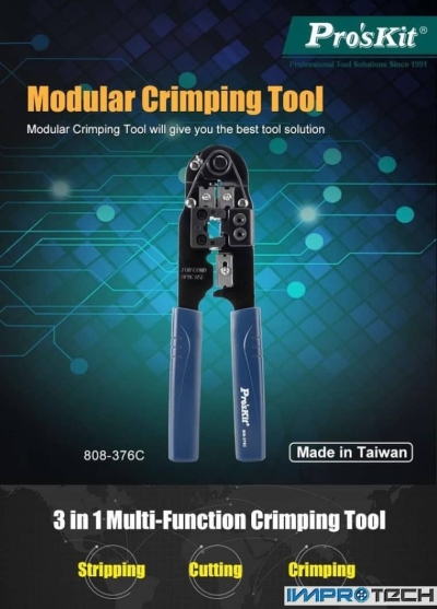 PRO'SKIT [808-376C] Modular Crimping Tool (200mm)