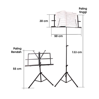 K1112 Adjustable Folding Music Stand