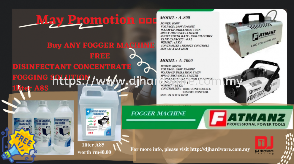 May21 promotion 📢📢📢📢  Buy 1 machine   PTMODA800  OR  PTMODA1000  FREE   1liter A85 - worth rm40.