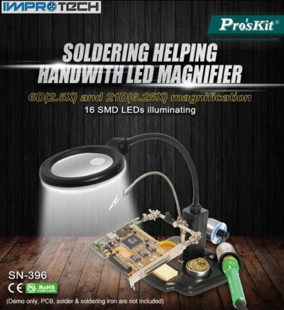 PRO'SKIT [SN-396] Soldering Helping Handwith LED Magnifier