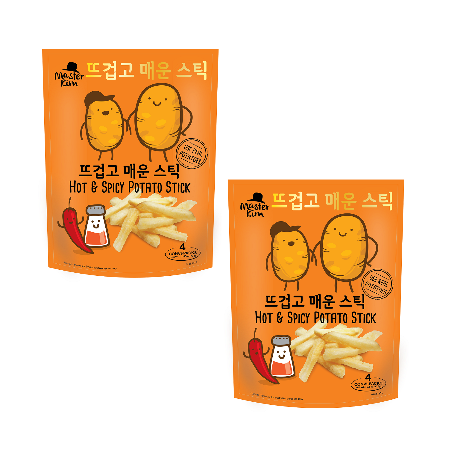 Master Kim Hot Spicy Potato Stick 72g Stand Pouch (Potato Chips Snacks)