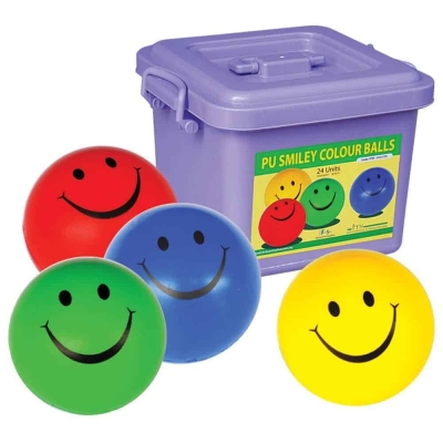 ITSP-012 PU SMILEY COLOURS BALLS (24 UNITS)