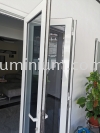 Heavy duty folding door p/c white + green glass @jalan Damai Perdana 9/2G,Bandar Damai Perdana, Kuala Lumpur  Heavy Duty Folding Doors 