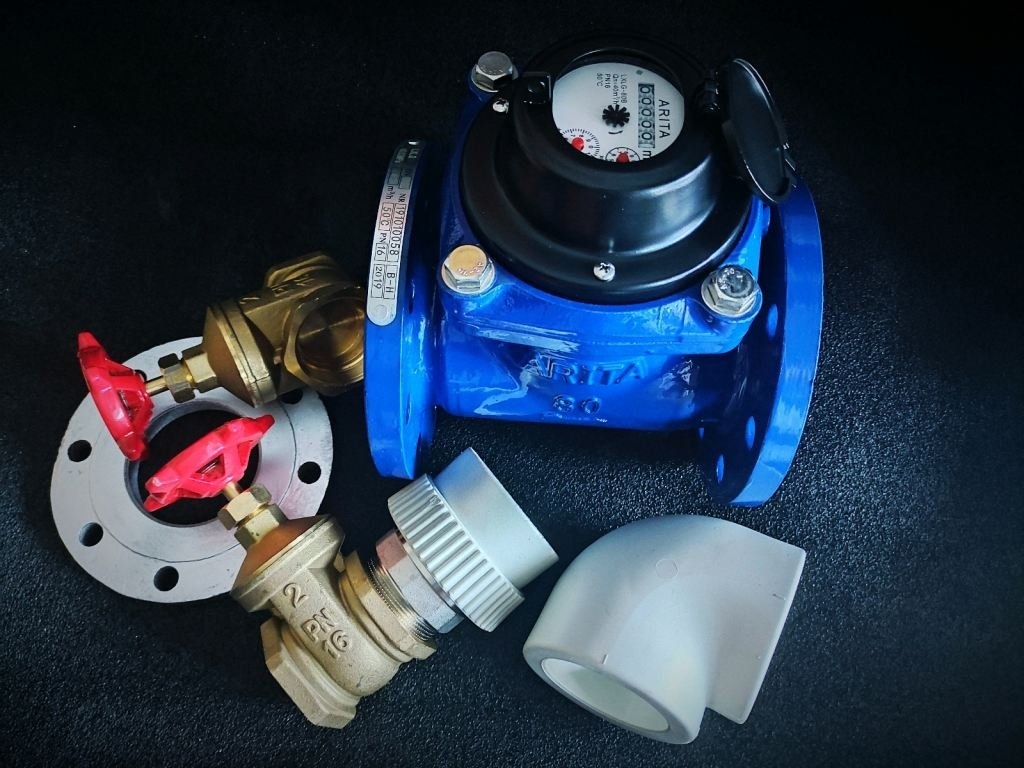 Connection of Water meter, gate valves & PPR elbow