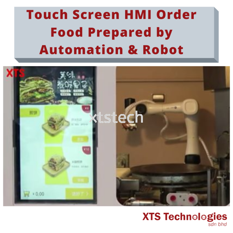Touch Screen HMI Order Food Prepared by Automation & Robot 🦾🍔