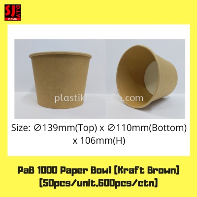 1000cc Paper Bowl (Kraft Brown)