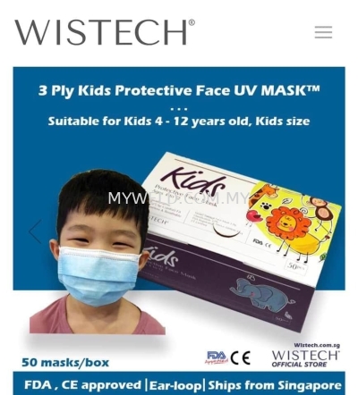 WISTECH KIDS SURGICAL FACE MASK 50PCS