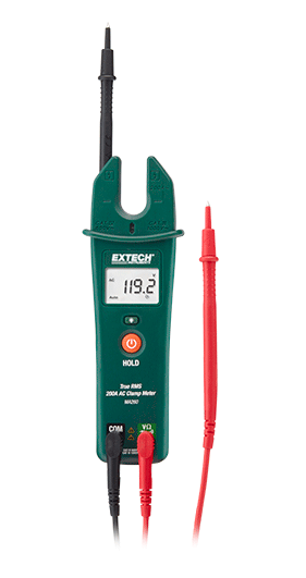 extech ma260 : true rms 200a ac open jaw clamp meter