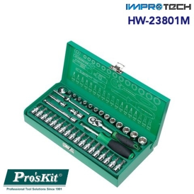 PRO'SKIT [HW-23801M] 38Pcs 6.3mm Driver Socket Tool Set