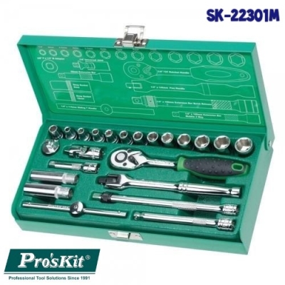 PRO'SKIT [SK-22301M] 23Pcs 1/4" Driver Socket Tool Set