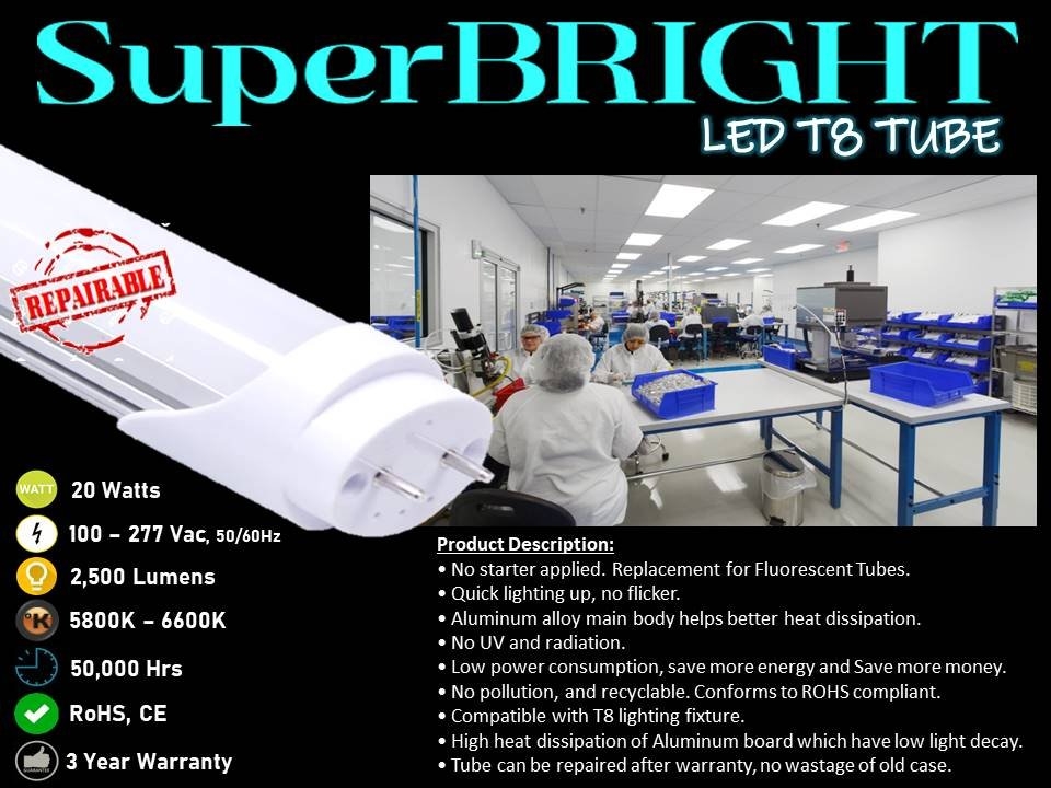 SuperBRIGHT LED T8 Tube