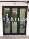 heavy duty folding door ( 3 panels) - powder coating ( black + green glass) @ jalan SG9/2, Taman Sri Gombak, Batu caves Heavy Duty Folding Doors 