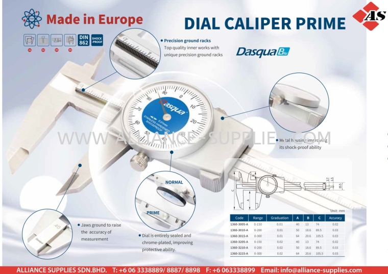 DASQUA Caliper Prime DASQUA Calipers DASQUA Measuring Tools MEASURING INSTRUMENTS