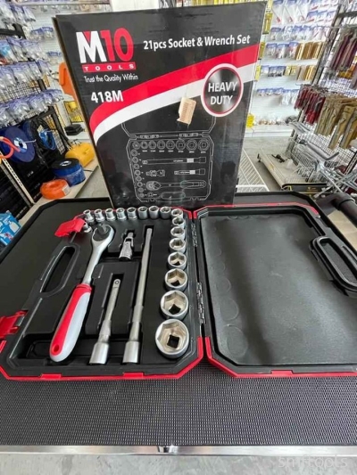 M10 418M 21 PCS SOCKET&WRENCH SET