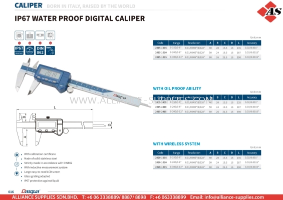 DASQUA IP67 Water Proof Digital Caliper