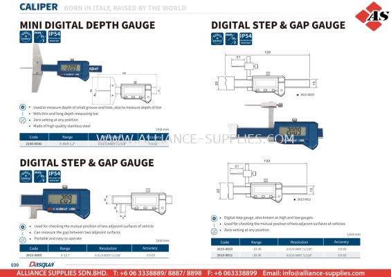 DASQUA Mini Digital Depth Gauge / Digital Step & Gap Gauge