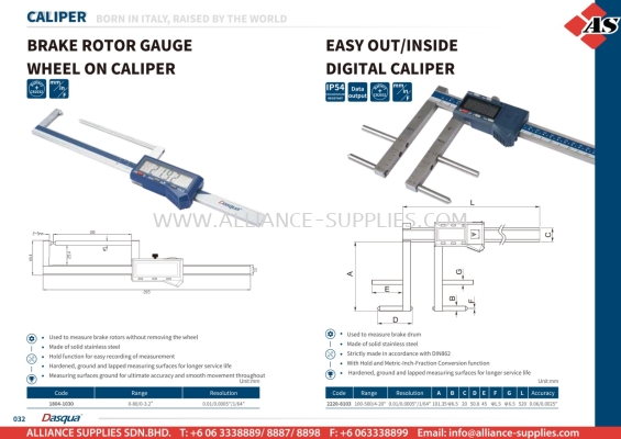 DASQUA Brake Rotor Gauge Wheel On Caliper / Easy Out/Inside Wheel On Caliper