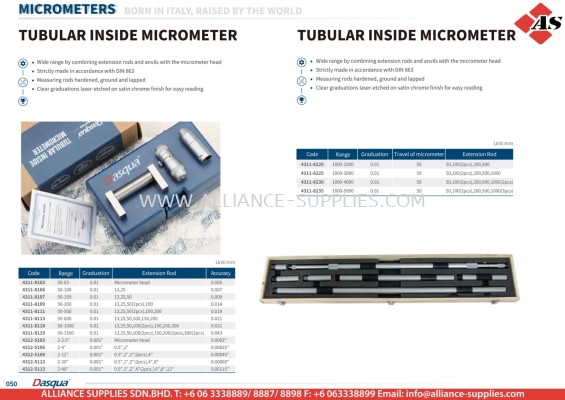 DASQUA Tubular Inside Micrometer