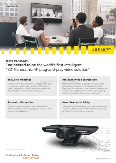 Jabra PanaCast 4K Camera Video Conferencing System