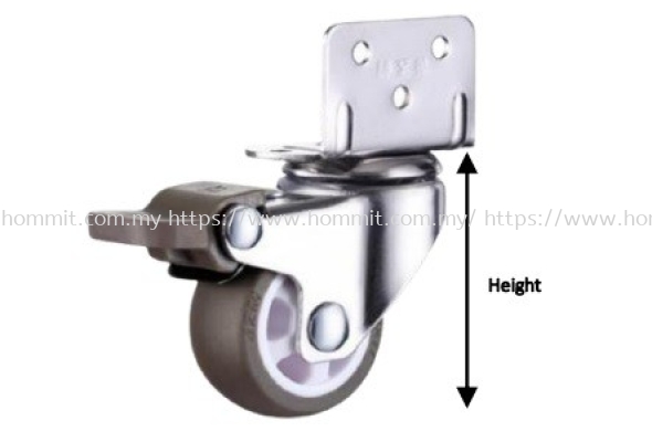 L-Bracket Wheel Castor with Brake