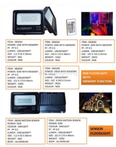 RBG COLOUR FLOODLIGHT with REMOTE SYSTEM