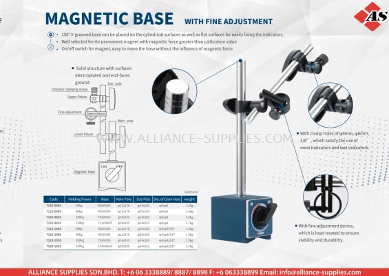 DASQUA Magnetic Base with Fine Adjustment