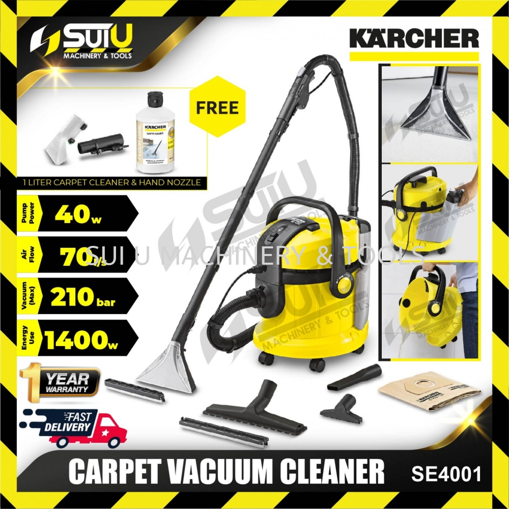 KARCHER SE4001 4L Carpet & Upholstery Vacuum Cleaner 1400W FOC Nozzle &  Detergent Vacuum Cleaner Cleaning Equipment Kuala Lumpur (KL), Malaysia,  Selangor, Setapak Supplier, Suppliers, Supply, Supplies | Sui U Machinery &