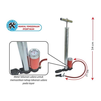 Bike/Ball Pump With Meter (Pressure Gauge)