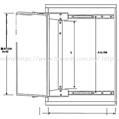 18" Wardrobe Mirror Slide